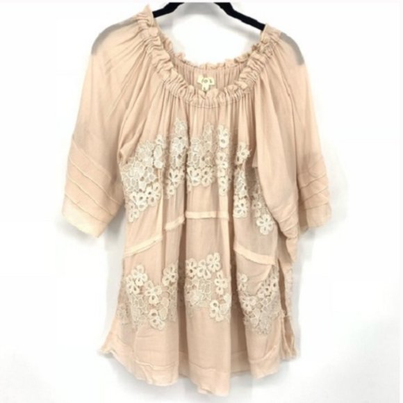 POL Floral Off The Shoulder Lace Appliqué Top - Picture 2 of 5